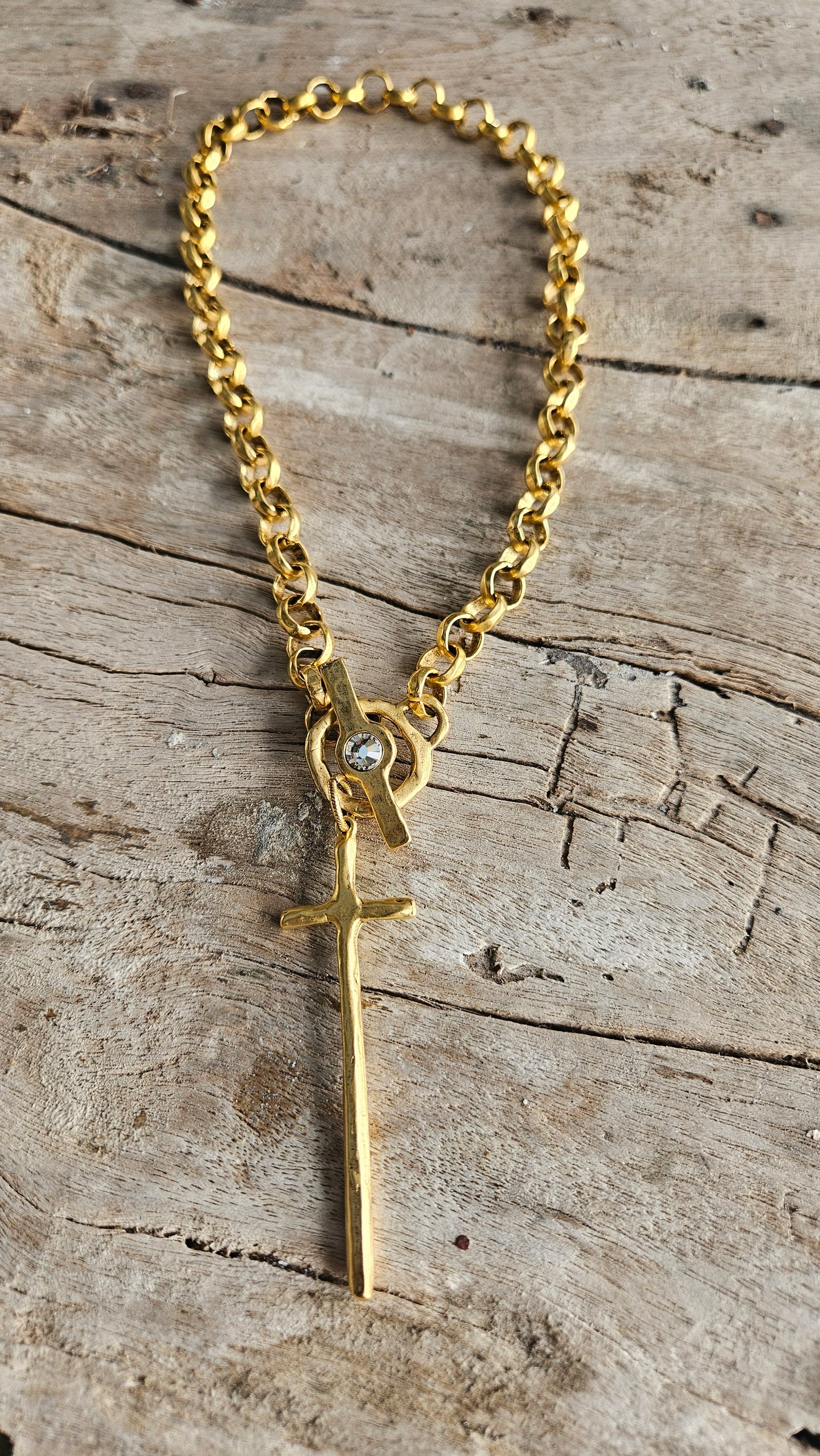 Long cross necklace