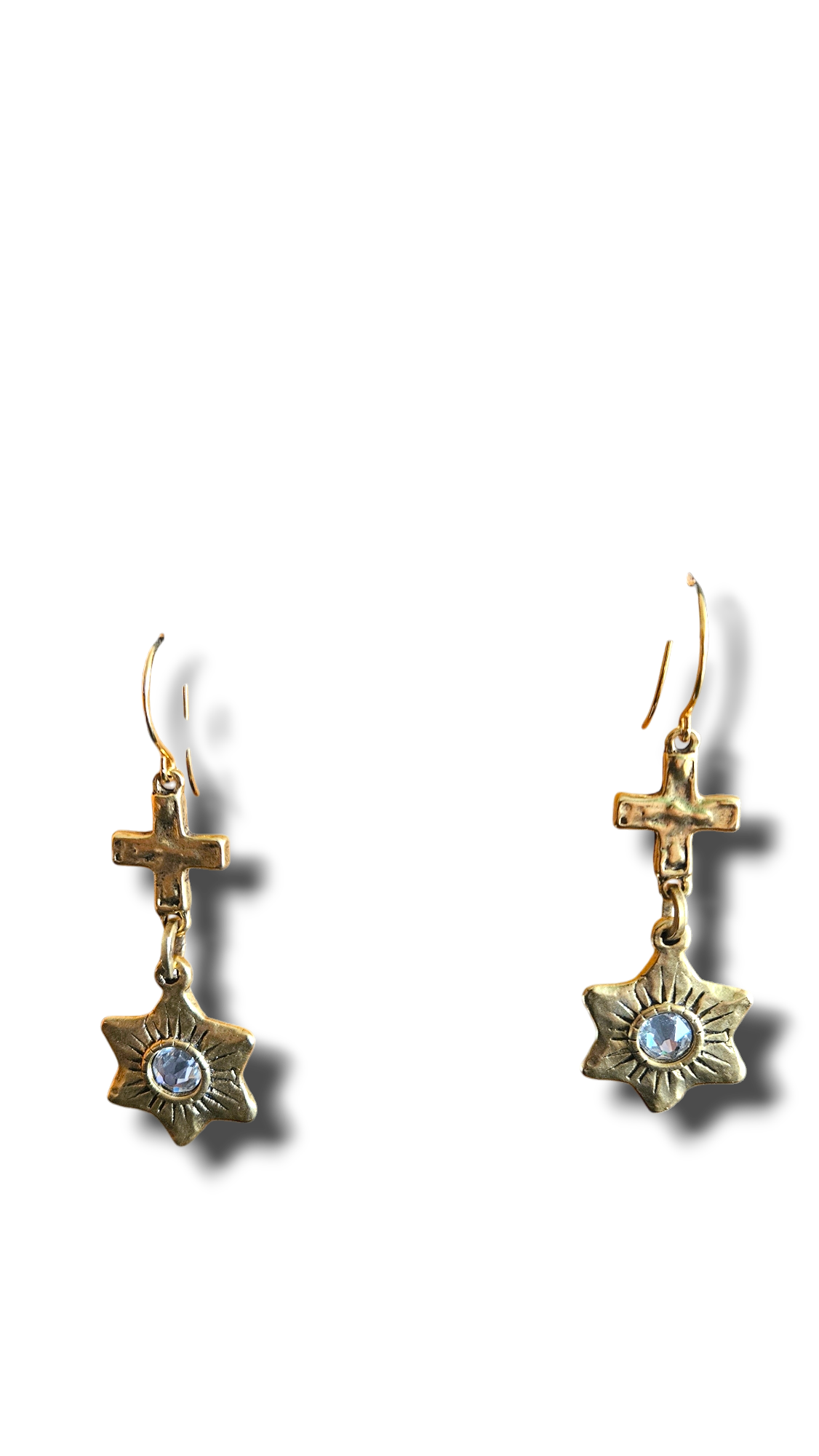 Sparkle cross earrings