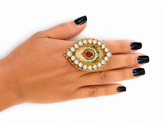 Sacred heart adjustable ring