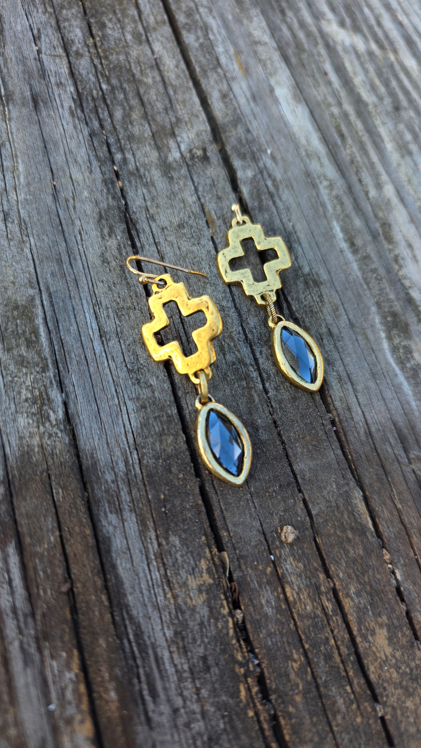 Midnight cross earrings