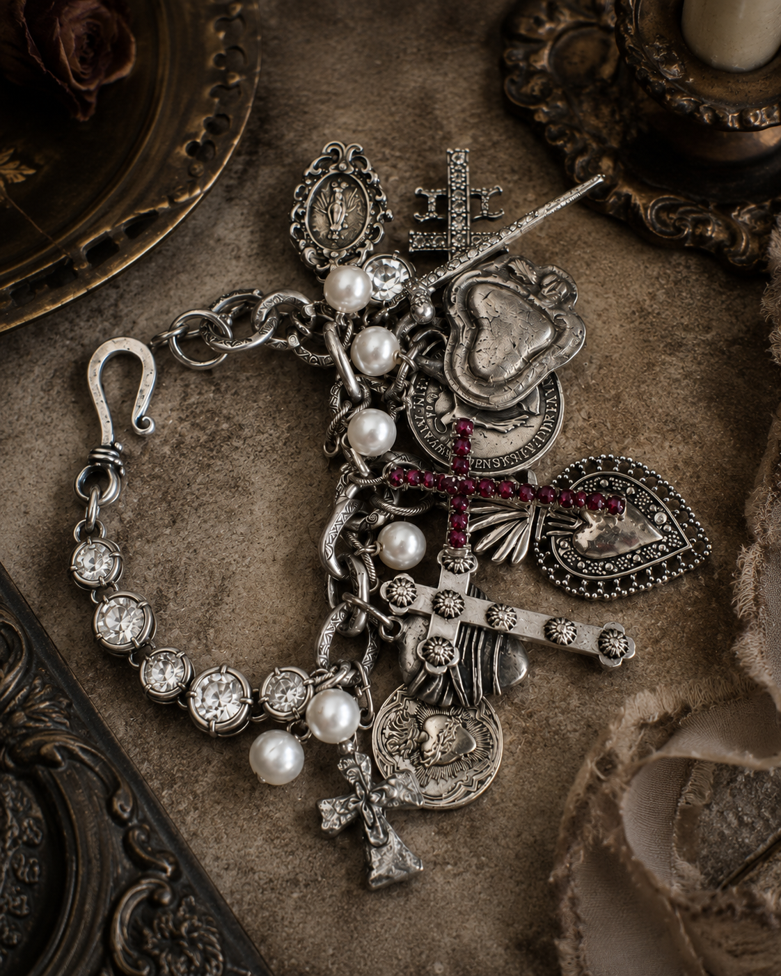 Sacred Heart Heirloom Charm Bracelet
