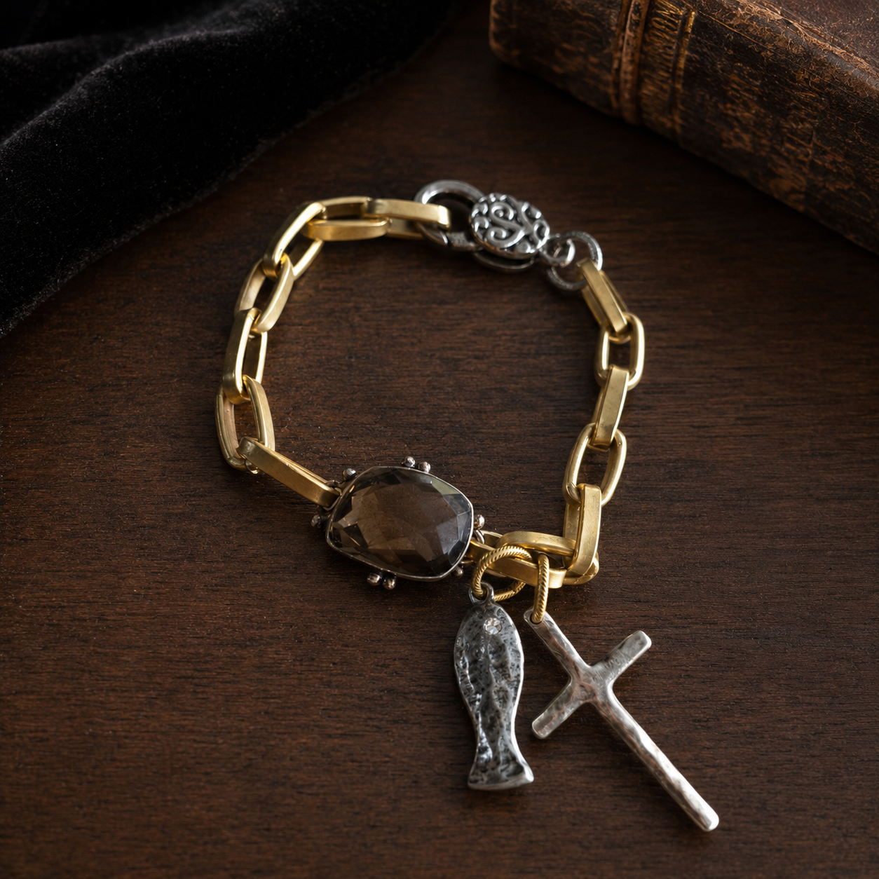 THE GROUNDED FAITH SMOKY QUARTZ BRACELET