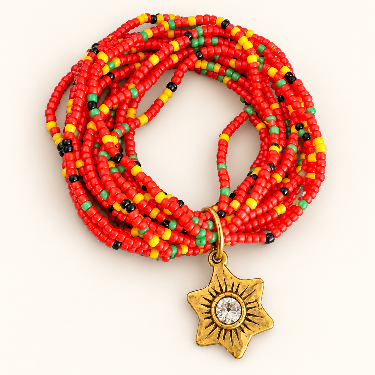 Scarlet Star Crystal Charm Bracelet
