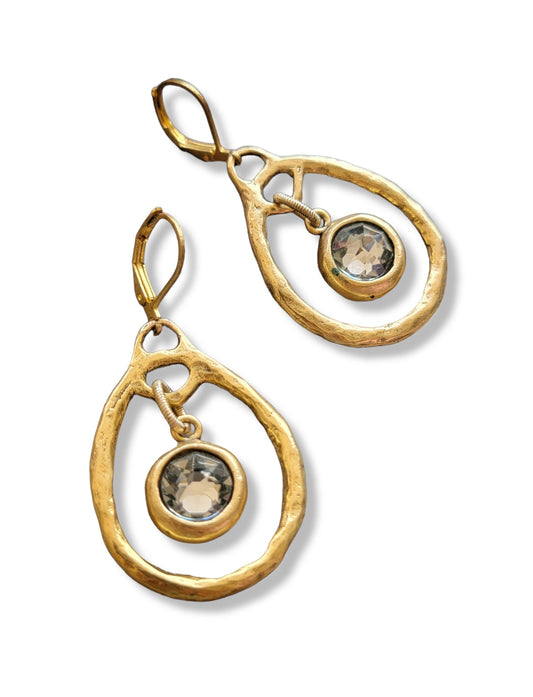 GolD crystal hoop earrings