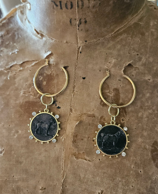 Relic coin hoop earrings