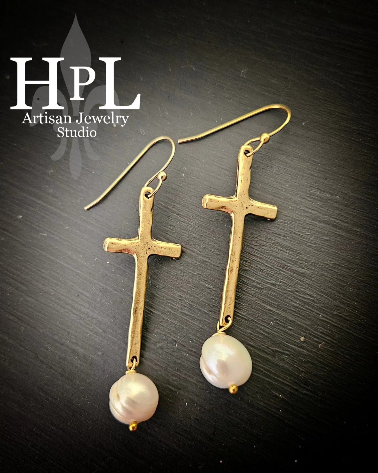 CROSS PEARL EARRINGS