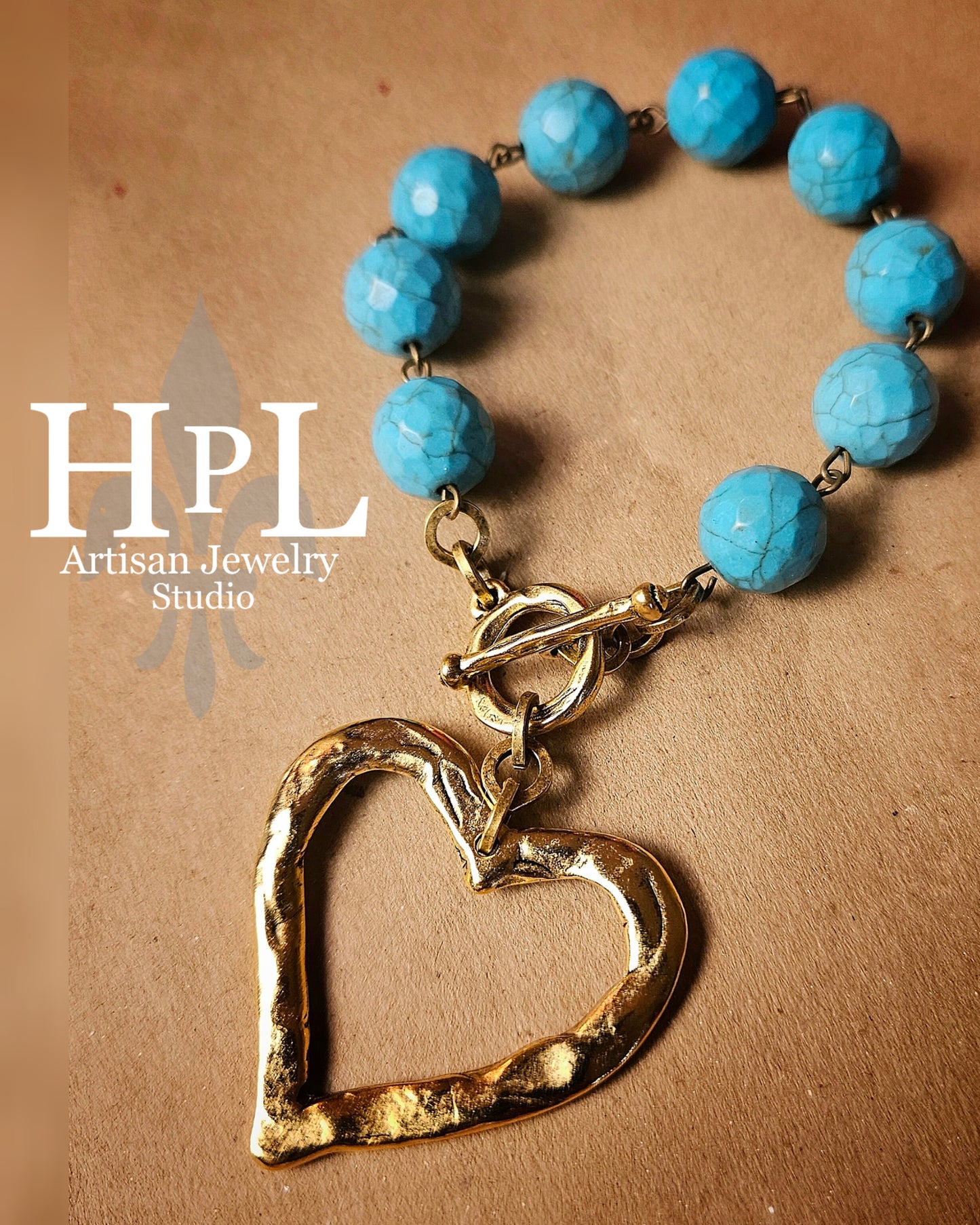 Heart turquoise bracelet