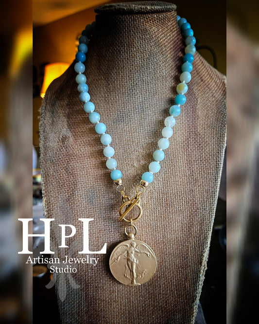 Amazonite Hand-knotted Semiprecious st michael