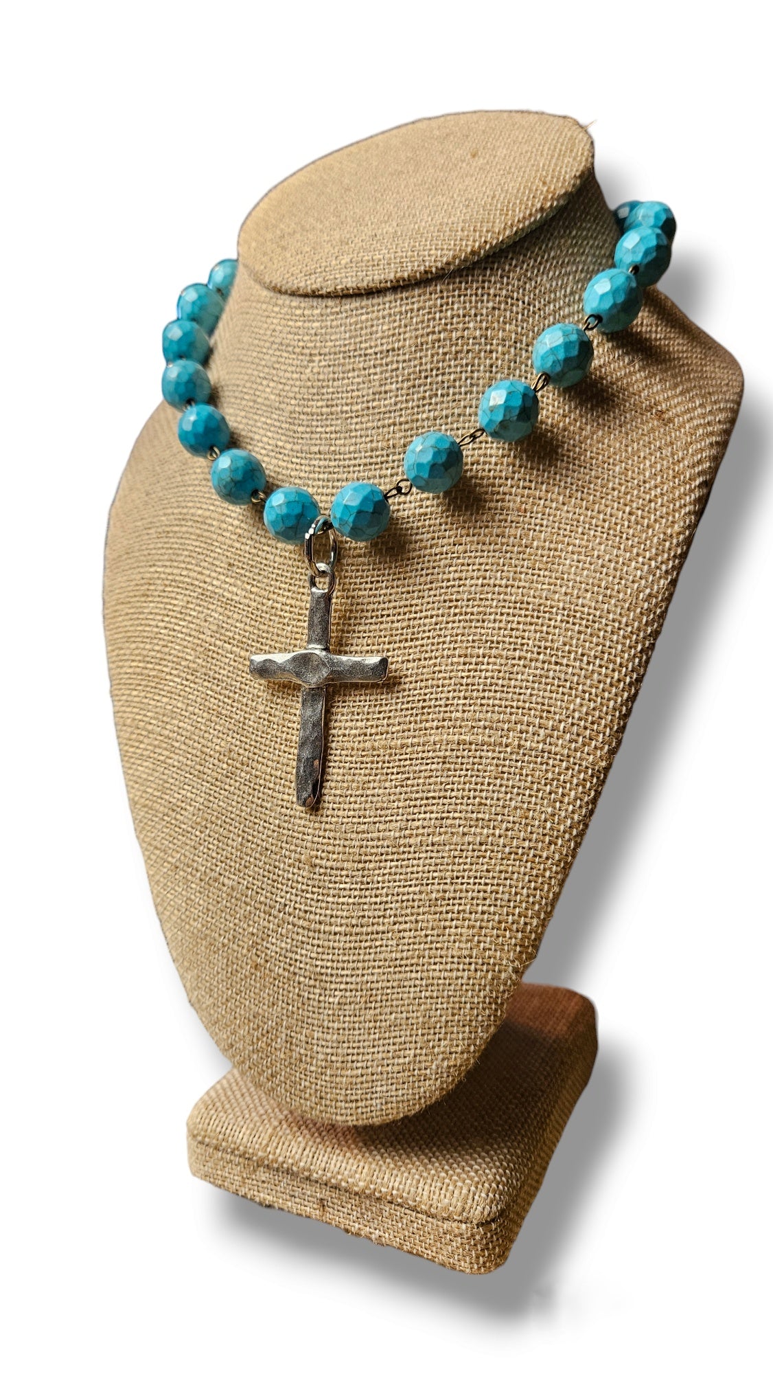 Turquoise cross necklace