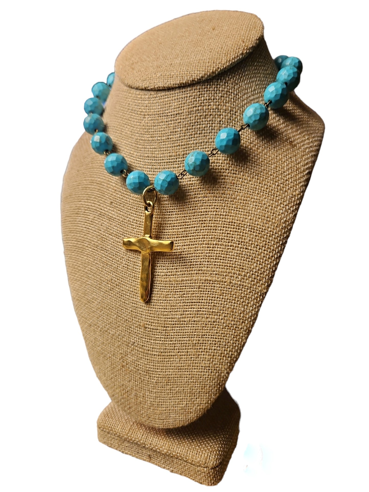 Turquoise cross necklace