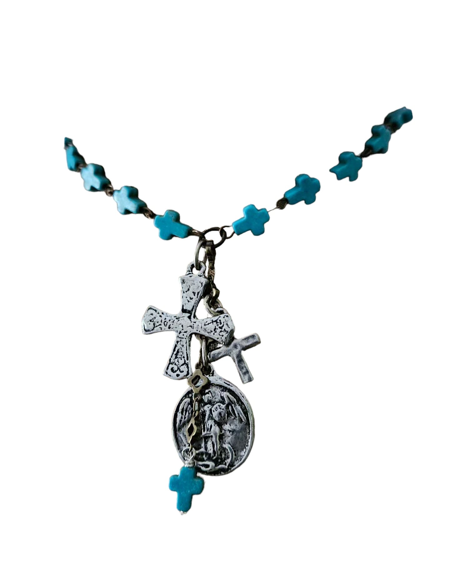 Charm turquoise charm necklace
