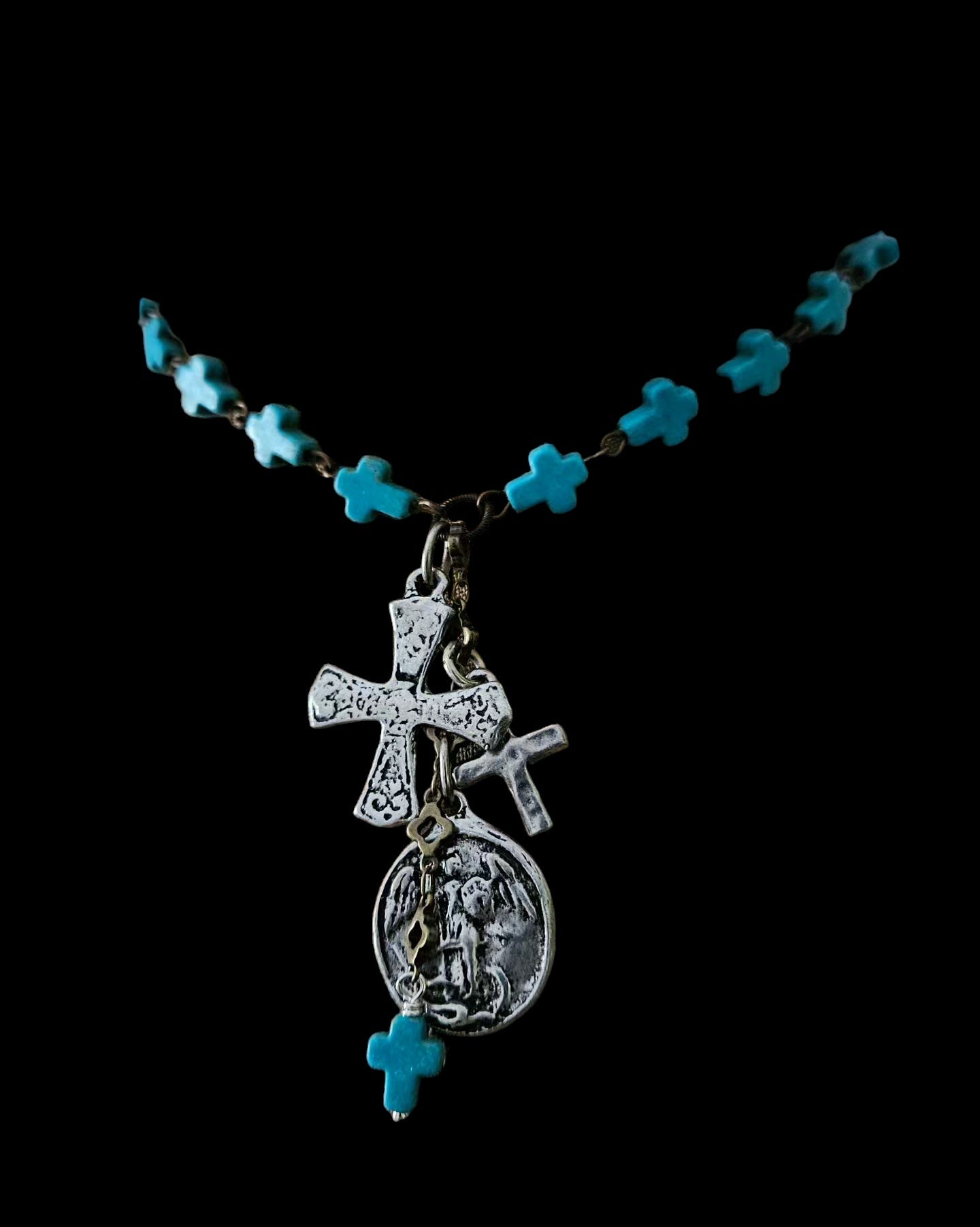 Charm turquoise charm necklace