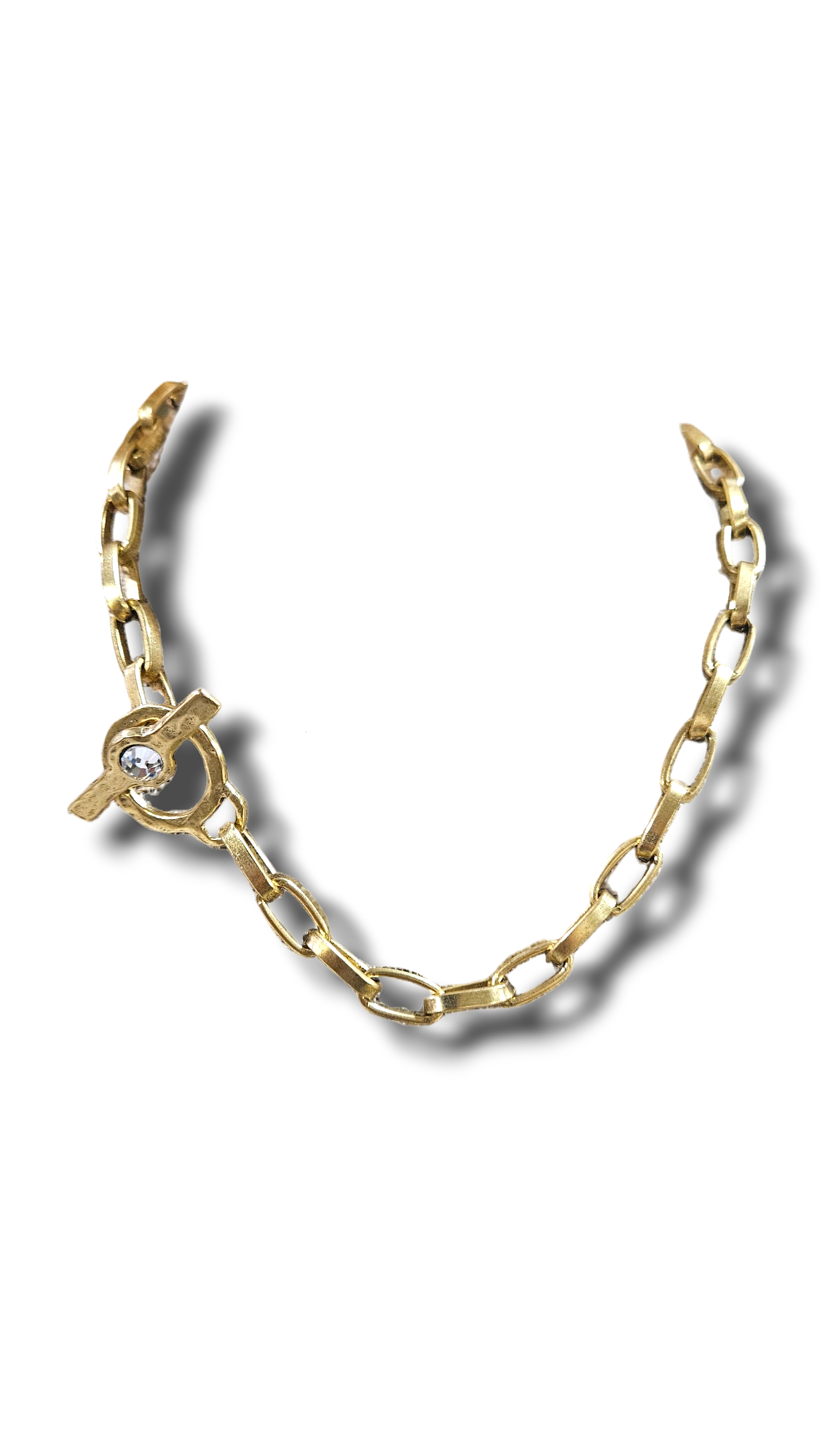 "Sparkle" GOLD Thick paper clip necklace