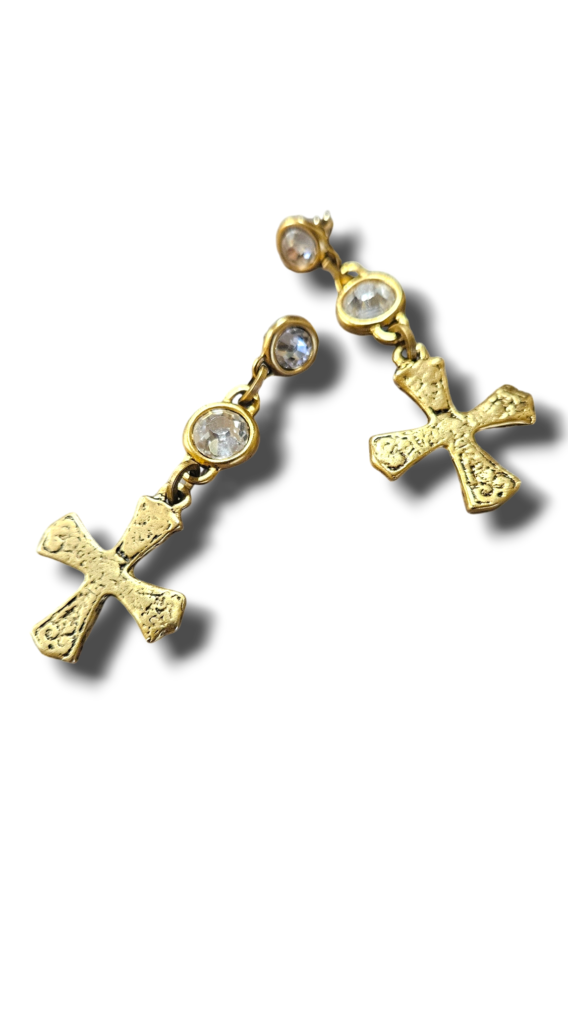 Austrian crystal stud cross earrings