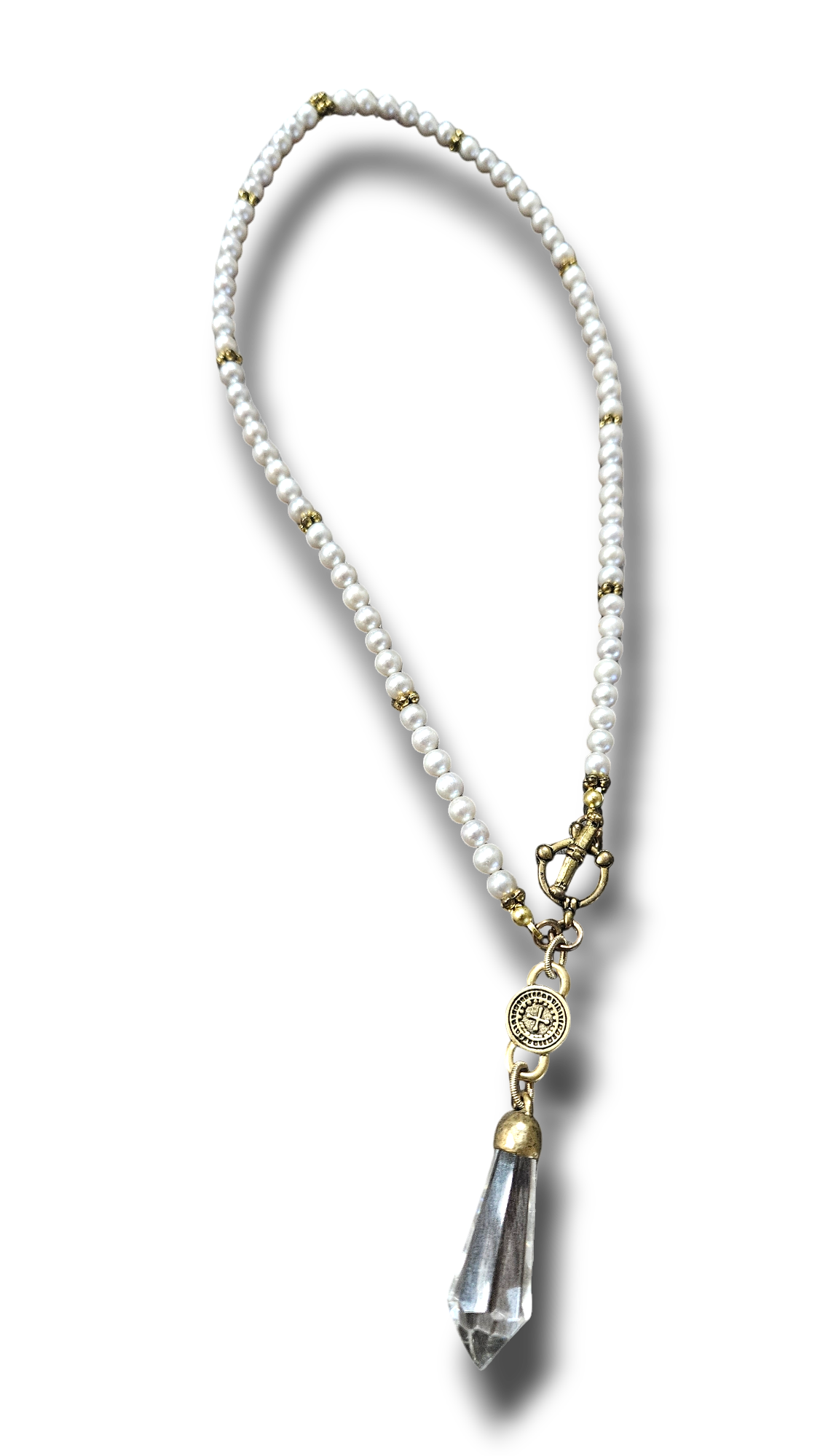 Swarovski pendant pearl lariat