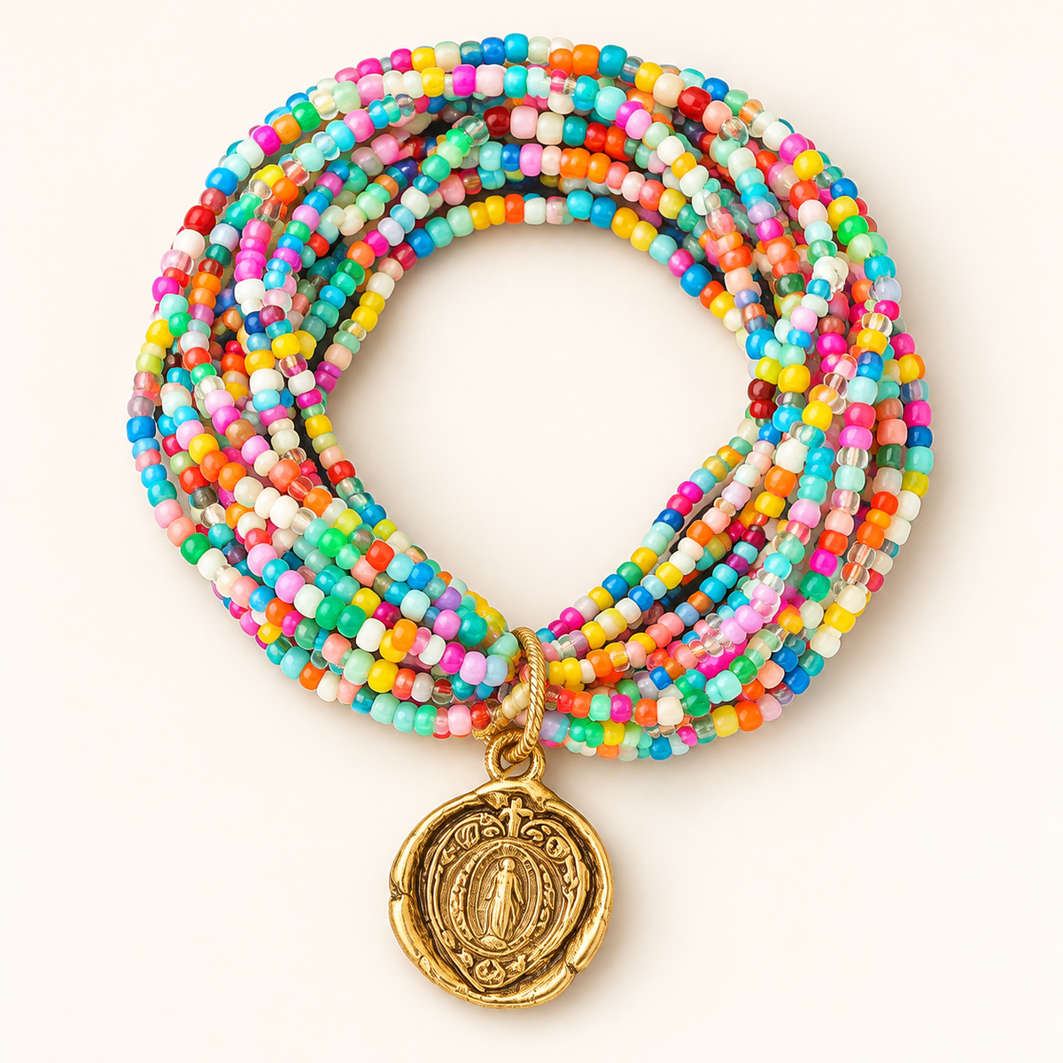 Colorful Devotion Medallion Bracelet