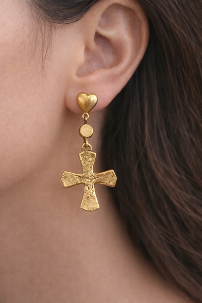 Heart & Cross Devotion Earrings