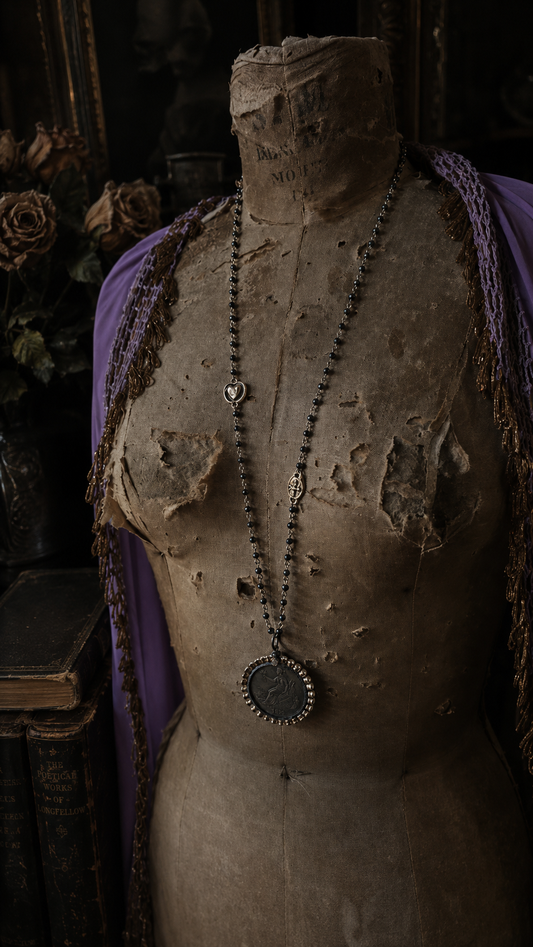 Victorian Pyrite Rosary Necklace