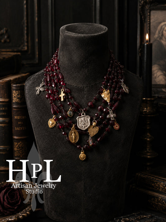 The Crystal Garnet Reliquary Necklace