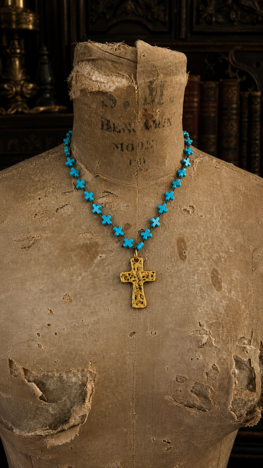 DESERT DEVOTION MAGNESITE CROSS NECKLACE