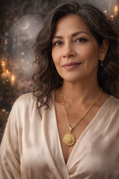 Radiant Sunburst Medallion Necklace