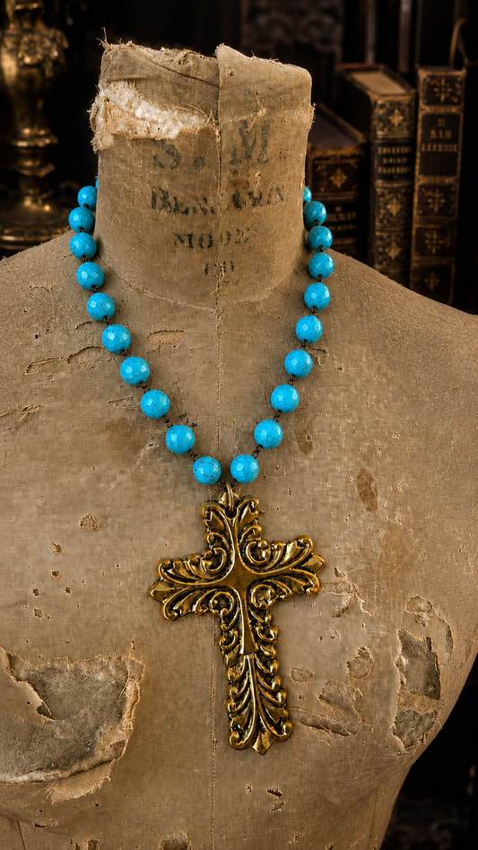 GRAND BAROQUE CROSS NECKLACE