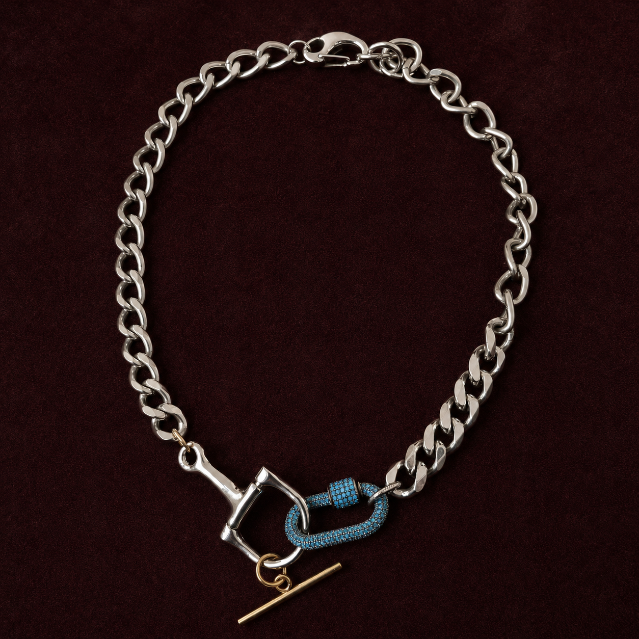 Silver Chain Statement Necklace