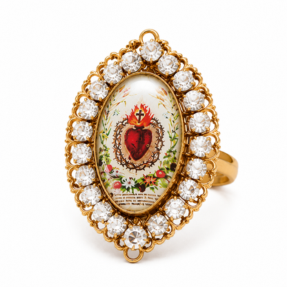 Sacred heart adjustable ring