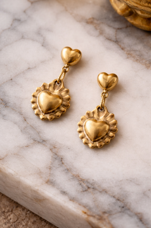 Coeur de Bruges Earrings (Heart of Bruges Earrings)