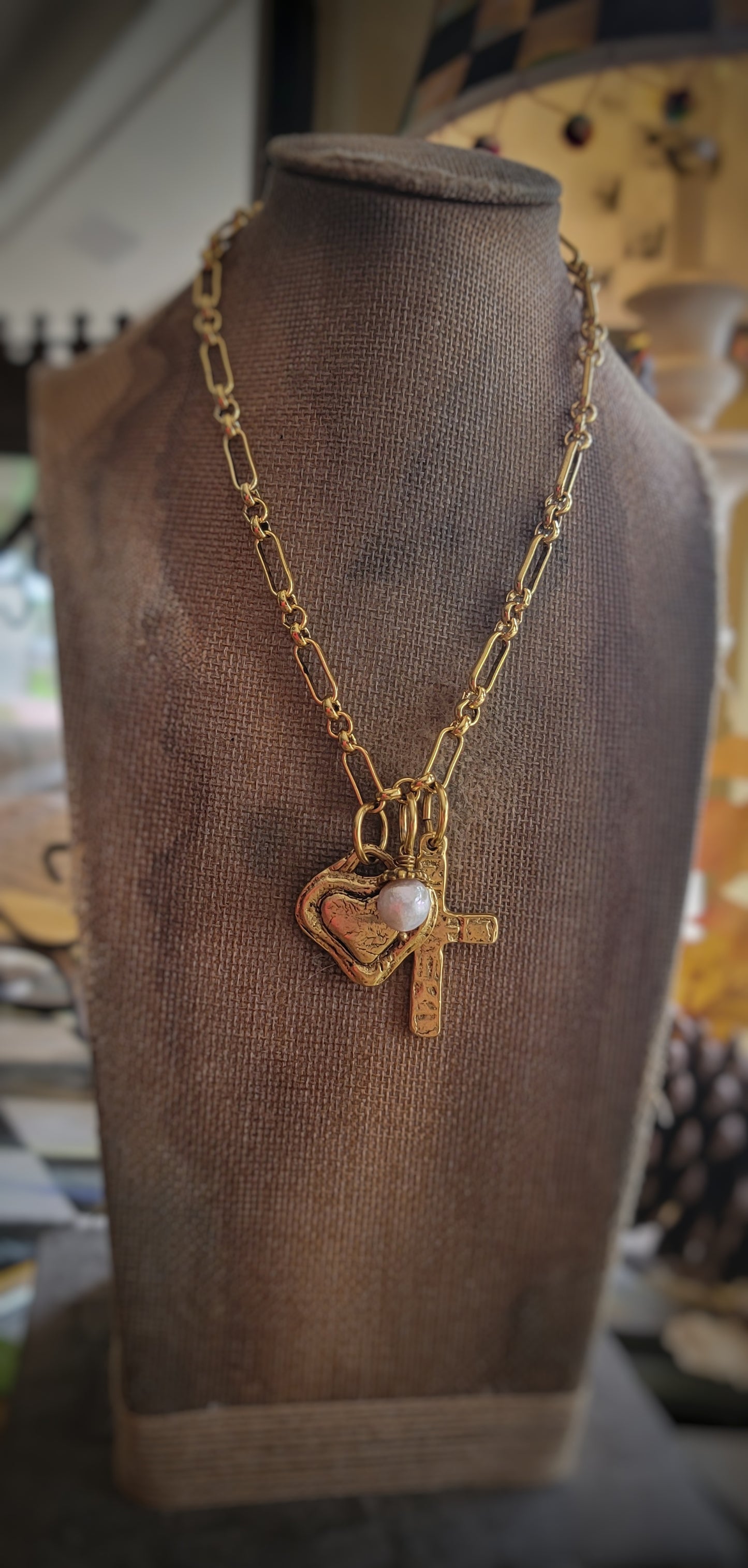 HEART AND CROSS NECKLACE