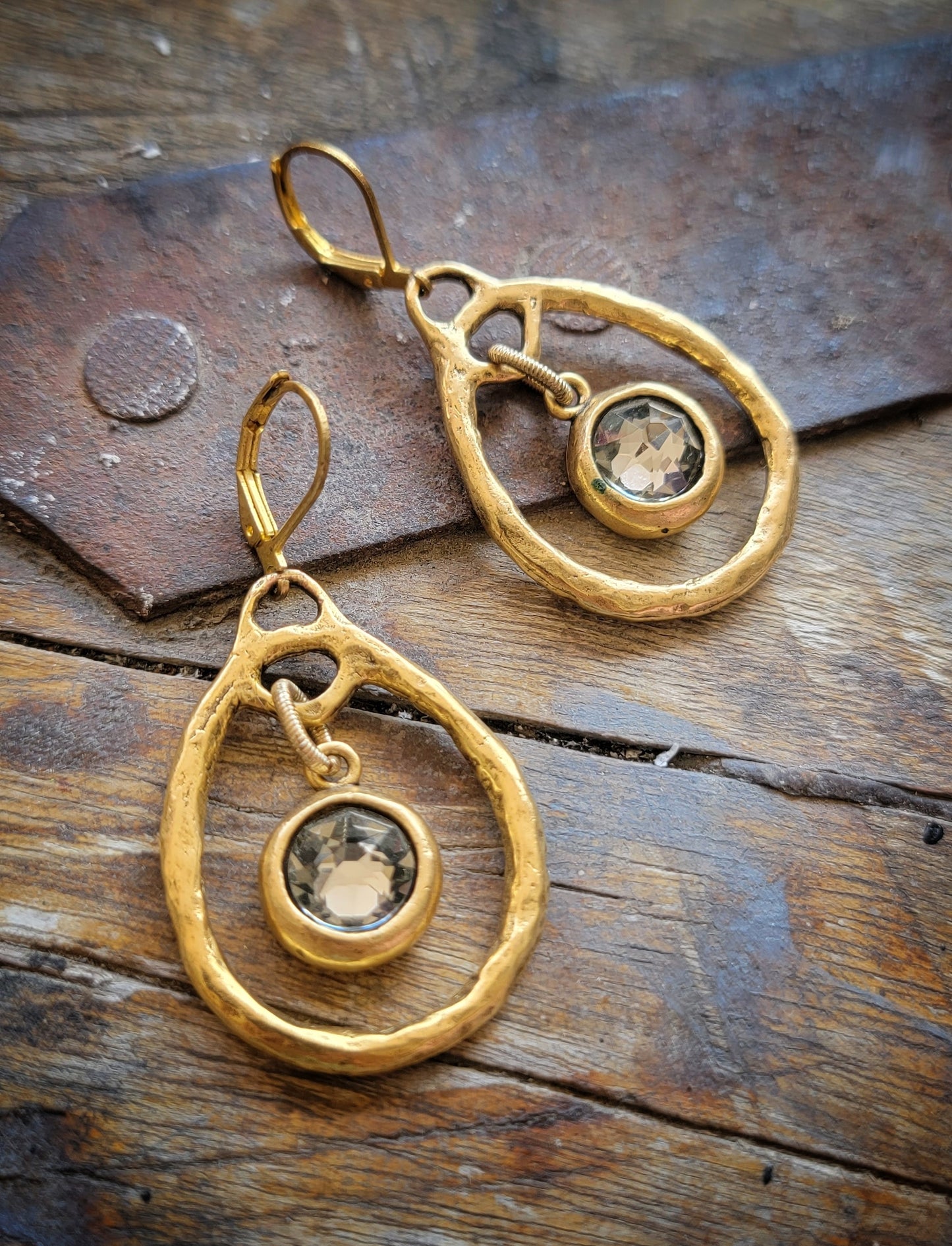 GolD crystal hoop earrings